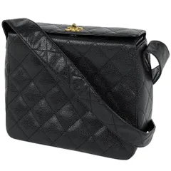 シャネル CHANEL ココマーク ショルダーバッグ マトラッセ キャビアスキン ブラック レディース 【中古】