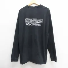 XL/古着 長袖 ビンテージ Tシャツ メンズ 00s モータースポーツ 大きいサイズ コットン クルーネック 黒 ブラック 25may23 中古