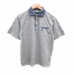 カンゴール KANGOL ポロシャツ カットソー イカリマーク 刺しゅう 半袖 M グレー /YK