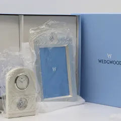 箱付 フォトフレーム 写真立て セット ウエッジウッド QZ 白文字盤 置時計 IGR 2000000 NSK