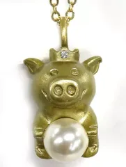 【中古】銀製品・指輪・アクセサリー 金のブタ チャームネックレス 「花のち晴れ～花男 Next Season～」