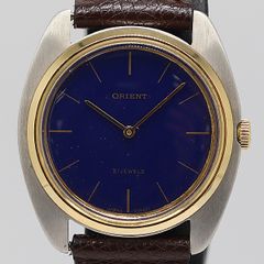 デッドストック級 稼働 良品 オリエント 手巻き ブルー文字盤 I120-19401 メンズ腕時計 2000000 NSK ABC 16229