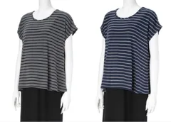 犬印　M〜Lサイズ　マタニティ　らくらく授乳ケープトップス　フレンチ袖　半袖