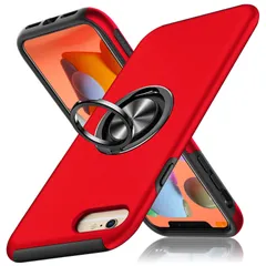 【在庫処分】tpu 衝撃吸収 薄型 保護カバー 擦り傷防止 薄型 耐衝撃 シリコン スタンド機能 リング付き 車載ホルダー対応 二重構造 ケース PC ケース バンパー iPhone iPhone 6/6s Plus Plus スマホケース 米軍MIL規格 P