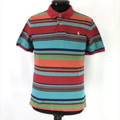 Polo by Ralph Lauren★カラフルボーダー柄/半袖ポロシャツ【TEEN160/メンズS相当】日本正規代理店タグ/Tops/Shirts◆cBH766-b