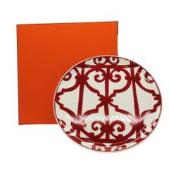 【中古】 HERMES エルメス プレート タルトプラッター ガダルキヴィール レッド  32cm 大皿 洋食器 引っ越祝い 結婚記念 贈り物 A25009690【無料ギフトラッピング承ります】