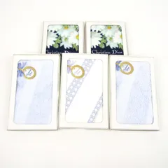 クリスチャンディオール ハンドタオル 5点セット 花柄他 ブランド まとめて 大量 レディース Christian Dior 【中古】