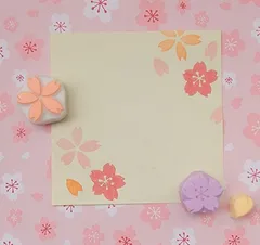 消しゴムはんこ さくら 桜 卒業 入学 お祝い ポチ袋 春