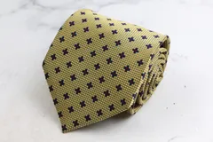 ライルアンドスコット ブランド ネクタイ 小紋柄 花柄 格子柄 シルク 日本製 PO メンズ ベージュ LYLE&SCOTT 【中古】のサムネイル