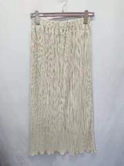 ◇ ⊂ earth music&ecology プリーツ ロング タイト スカート サイズF ベージュ レディース E  【1506250003918】