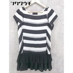 ◇ Ray BEAMS レイ ビームス 半袖 膝丈 ワンピース ホワイト ブラック レディース 【中古】 【1002801951269】