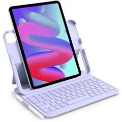 【在庫処分】第10世代 超軽量 iPad キーボードケース 11インチiPad Pro 第4/3/2/1世代、10.9 インチiPad Air Inateck 第5/4世代 (2022/2020) に適用 ペンホルダー付き、BK2007 パープル