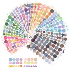 【数量限定】Getrays 1872個 カラーラベル 丸型 シール、36シート 8mm/13mm 小さい 色付き 粘着ドット、装飾用 色分けラベル 丸シール マーキングラベル 手帳 ステッカー ために アルバム 日記 ジャーナル 壁飾り