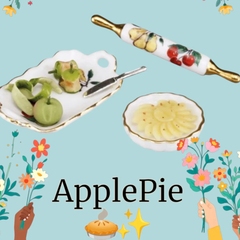 アップルパイ メーキング【ロイターポーセリン】【ミニチュア食器】