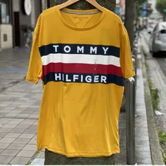 海外限定デザイン TOMMY HILFIGER 半袖 Tシャツ BIGLFAG イエロー