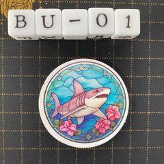 방수 스티커 상어 해양 생물 스테인드 글라스 풍 BU-1
