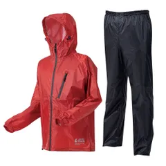 ☆ レッド ☆ LLサイズ ☆ 軽量カジュアルレイン レインウェア 上下 レインコート 上下セット レインパンツ レインポンチョ カッパ 合羽 かっぱ 雨具 雨合羽 レインウエア メンズ レディース 軽量 反射 自転車 バイク 通勤 通学 男女兼用