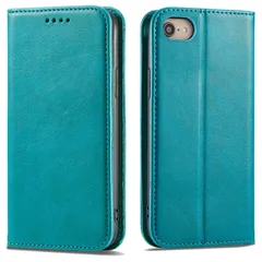 【在庫処分】2022 se 4.7inch対応) se / / / 2020 8 (iPhone7 男女兼用 シンプル 耐摩擦 防水 軽量 薄型 耐衝撃 スタンド機能 マグネット内蔵 case iphone カード収納 ターコイズ あいふぉん手帳型ケース 第3