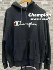 Champion REVERSE WEAVE チャンピオン リバースウィーブ パーカー フーディー 刺繍ロゴ メンズL ブラック古着 中古 10D0036