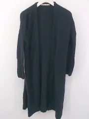 ◇ URBAN RESEARCH DOORS ウール混 ロング丈 長袖 ニット カーディガン サイズONE ネイビー レディース E  【1303200004274】