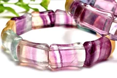 レイヤー MIXフローライト　18-19x12.5-13mm　バングル 1個売り パワーストーン 天然石 _BG5754-1