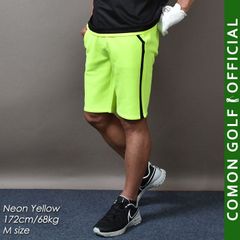 新品【COMONGOLF/コモンゴルフ】ストレッチポンチ素材ネオンカラー使いゴルフショートパンツ/ネオンイエロー(CG-S22003)ゴルフウェア ハーフパンツ ゴルフパンツ ウエストゴム 速乾 夏 半ズボン 短パン M L XL XXL XXXL 3L 4L