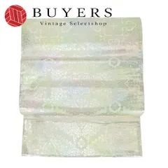 【中古】 袋帯 亀甲更紗紋 やまと 正絹(金銀糸除く) シルバー クリーム系 虹色 光沢 六通柄 フォーマル 和装 呉服 和服 きもの レディース 女性