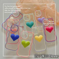 【美品・未使用新品】スマホケース うねうね ネコ耳 配色 クリア iPhoneケース iPhone14 13 12 11 8 7 XR XS 透明 レディース ハート 韓