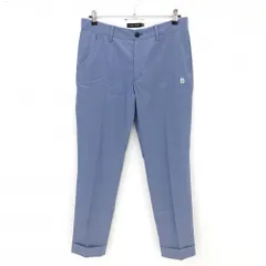 ★特価★【超美品】ラフアンドスウェル パンツ ブルー 無地 ロゴ刺しゅう メンズ M ゴルフウェア rough＆swell