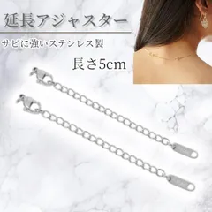 ネックレス 延長アジャスター チェーン 2本セット シルバー ステンレス 長さ調整 ブレスレット アンクレット