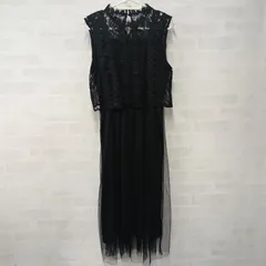 [Radarista]ラダリスタ ワンピース ロング ノースリーブ レース レディース 古着 サイズM ブラック（い-230，チ）