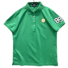 サイズ：2 PEARLY GATES パーリーゲイツ 2024年 半袖ポロシャツ ラバーワッペン ボーダー柄 グリーン系 [240101513585] ゴルフウェア レディース ストスト