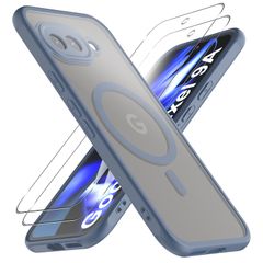 新品 【1個+2枚セット】For Google Pixel 9a ケース(1個・MagSafe対応)+ガラスフィルム(2枚) Greerass 保護ケース ガラスフィルム付き MagSafe対応 薄型 超軽量 耐衝撃 擦り傷防止 指紋・汚れ防止 手触り良い 着