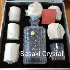 佐々木硝子 クリスタル デキャンタ デカンタ グラス アンティーク 未使用品