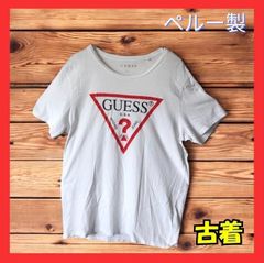 【定番人気】GUESS トライアングルロゴ Tシャツ ホワイト 男女兼用