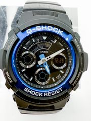 CASIO G-SHOCK AW-591 青ベゼル アナデジ 20気圧防水 稼働 中古