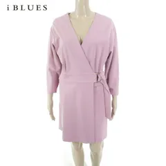 85%OFF 新品 イブルース i BLUES ワンピース 42 EOP1642 Lサイズ ピンクレディース 長袖ワンピース ストレッチ ラップスタイル