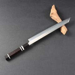 左利き刺身包丁 左利き切付柳刃包丁 尺（刃渡り300mm）普通表面仕上げ 本刃付け 八角柄（購入時選択可能）