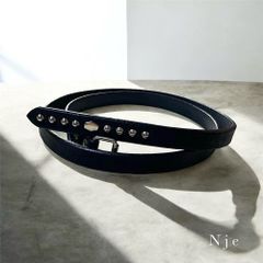 Gomyo marché 購入 黒 レザー スタッズ ベルト ⭐︎試着のみ⭐︎ cazari - メルカリShops