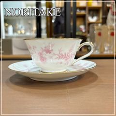 ノリタケ カップ＆ソーサー 1客 ピンク フラワー 金彩 花柄 NORITAKE 洋食器 紅茶 コーヒー かわいい オシャレ【RU1010-3】