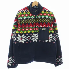 ポロ バイ ラルフローレン Polo by Ralph Lauren フリースジャケット ボアジャケット フェアアイル柄 ジップアップ アウター M 紺 ネイビー マルチカラー 710920261001 /TK