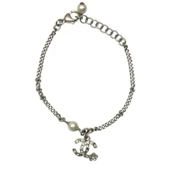 シャネル ブレスレット C21B ココマーク アクセサリー ジュエリー フェイクパール ラインストーン シルバー CHANEL レディース 高級感 上品デザイン 人気モデル
