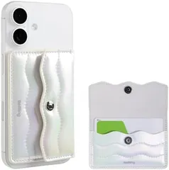 [新品※未使用] [ハミィ] iFace BeBling MagSafe対応 カードウォレット MagSynq (シルバー)【アイフェイス ビーブリング メタルリングステッカー付属 マグネット式 マグセーフ対応 カードケース ウォレット カード2枚収納】のサムネイル