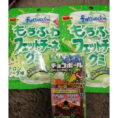 もちふわフェットチーネグミメロンソーダ✕2ヒヤヒヤチョコボールクリームソーダ✕１