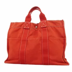 エルメス　フールトゥ　エールライン　赤　レッドMM キャンバス　トートバッグ エルメス フールトゥ エールライン 赤 レッドMM キャンバス
