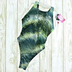SE2-Y07☆新品 タグ付 arenaアリーナ競泳水着 M *オープンバック ぴたぴた つるぴた クール かっこいい 刺激的 レディース 練習用水着 フィットネスジムプール ワンピース■