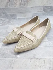 ◇ Θ Vivian ヴィヴィアン ポインテッドトゥ パンプス サイズ24.0㎝ ゴールド系 レディース P  【1409090041693】