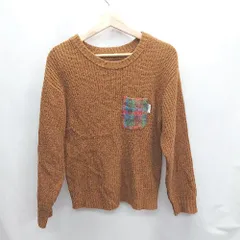 ◇ Sonny Label URBAN RESEARCH クルーネック 胸ポケット 長袖 ニット セーター サイズFREE キャメル レディース E  【1406050061975】