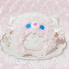おまんじゅう　着ぐるみ　ぬい服　ねこ　ねこみみ　オフホワイト　赤　青　黄色 おまんじゅう 着ぐるみ ぬい服 ブルー 薄ピンク ねこみみ