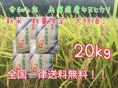 令和４年🌾新米🌾兵庫県産キヌヒカリ20kg（5kg✕4袋）数量限定大特価！